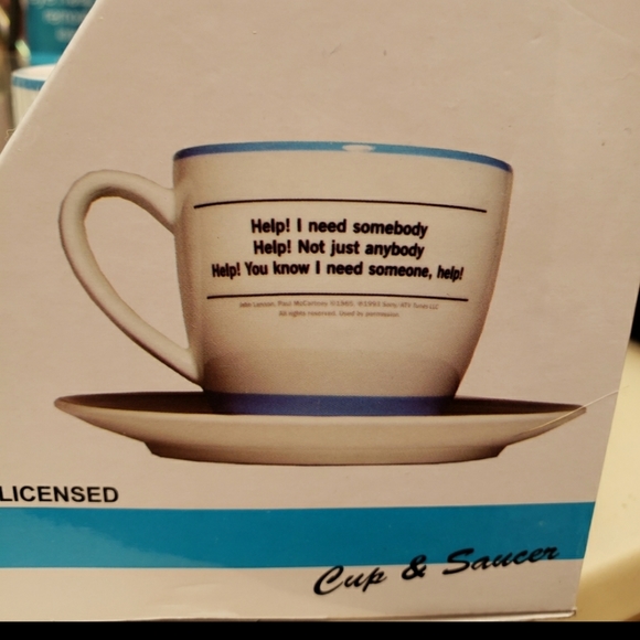 Beatles "Help" Lyrics Mug & Saucer - Picture 3 of 7